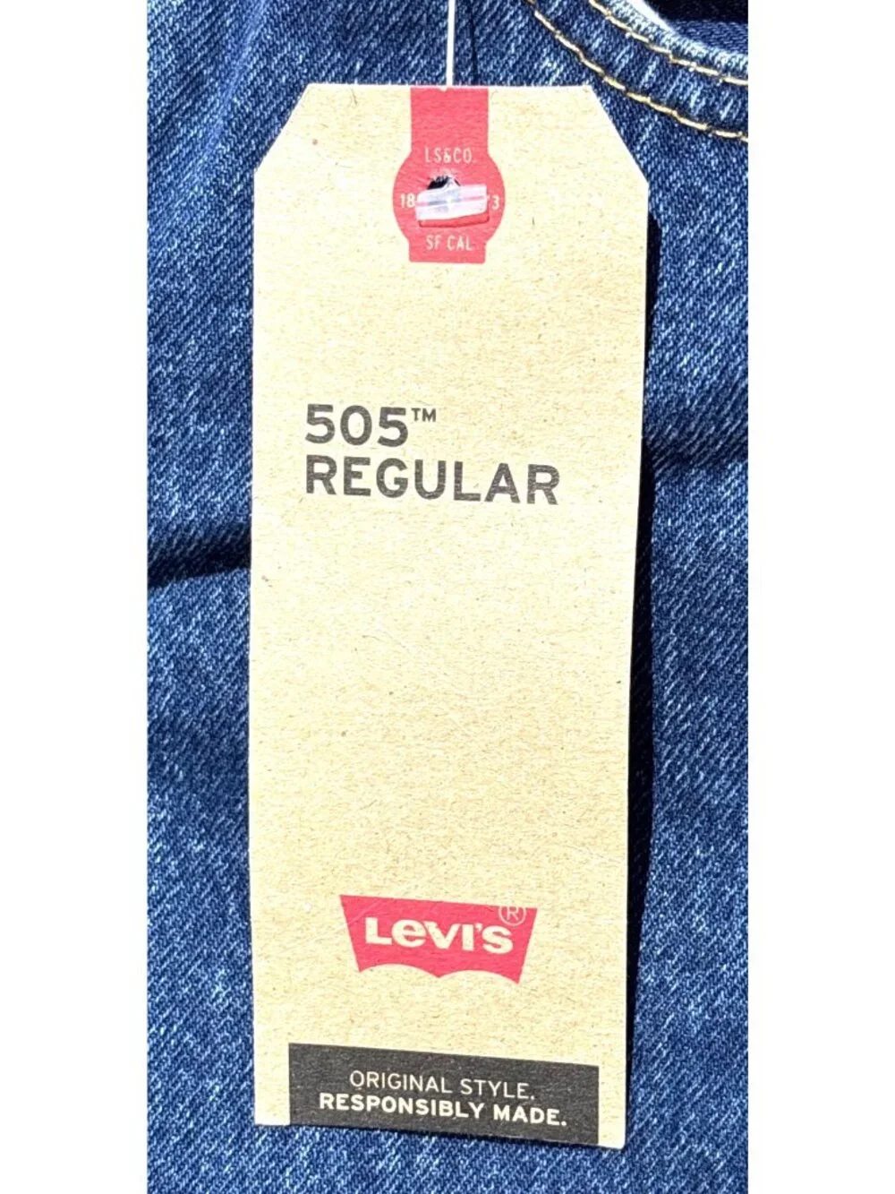 Levis 505 Regular Fit Mens Jeans Size 30x34 Medium Wash Cotton Denim With Tags